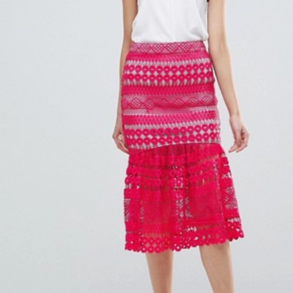 Beautiful pink lace skirt